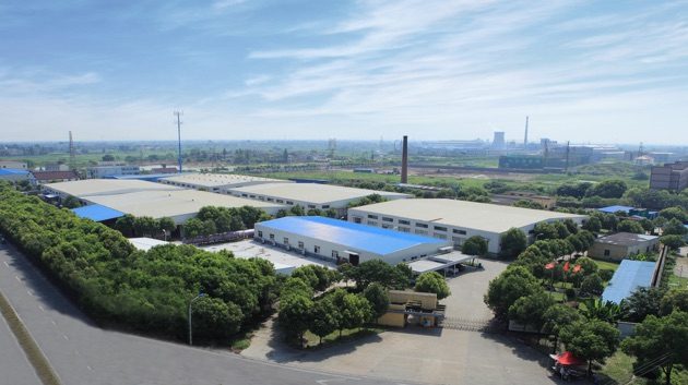 Aerial view of company production facilities